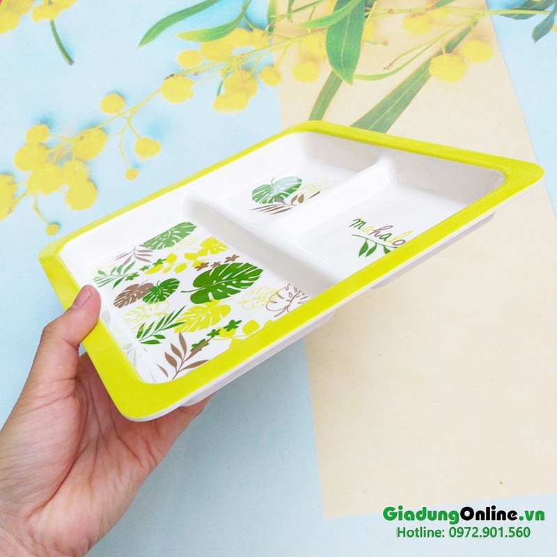 Khay ăn cho bé họa tiết xanh lá nhập khẩu Nhật - Larva Store