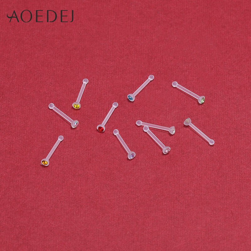 Set 10 Khuyên Mũi Trong Suốt Cá Tính Độc Đáo