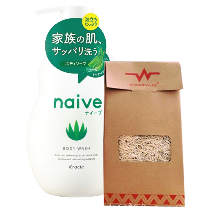 Sữa tắm Naïve lô hội chai 530ml  - chính hãng Nhật Bản