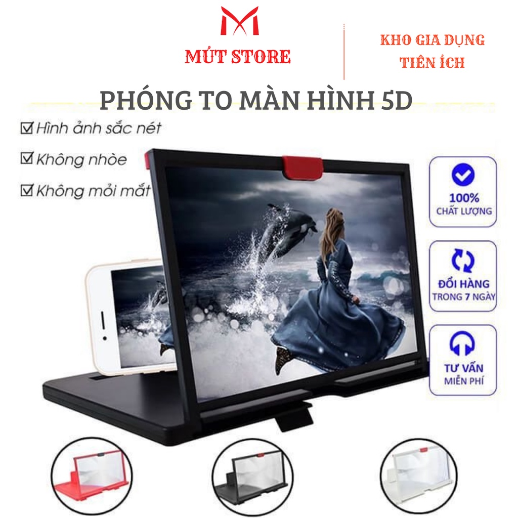 Phóng to màn hình điện thoại 5D- kính zoom màn hình điện thoại lớn sắc nét chống mỏi mắt 12icnh