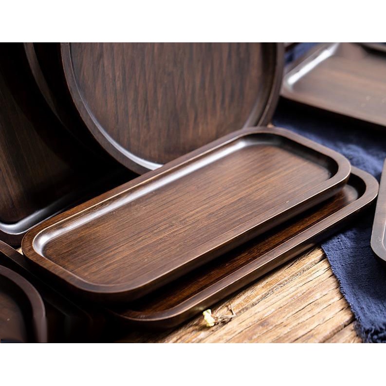 Khay Đựng Trà/Trái Cây/Bánh Mì/Đồ Nướng Bằng Gỗ Cây Óc Chó Màu Sắc