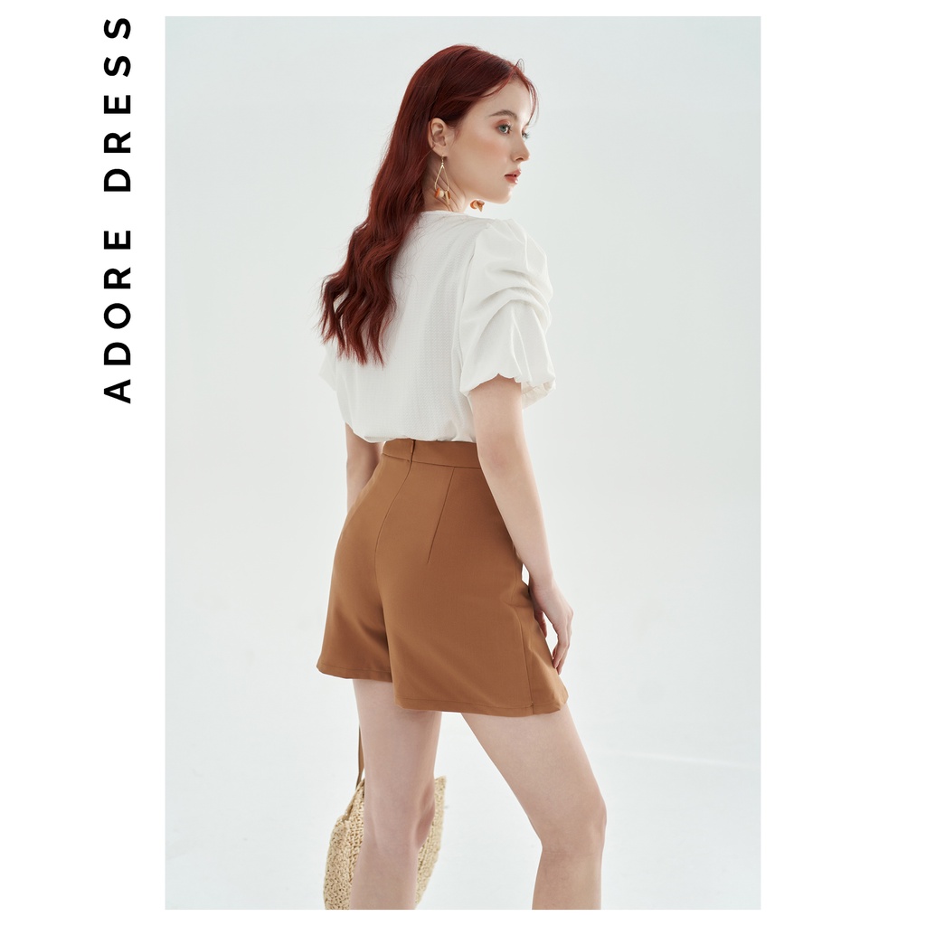 Quần skort nâu tây xẻ 2 bên phối 4 khuy 2CV3001 ADORE DRESS