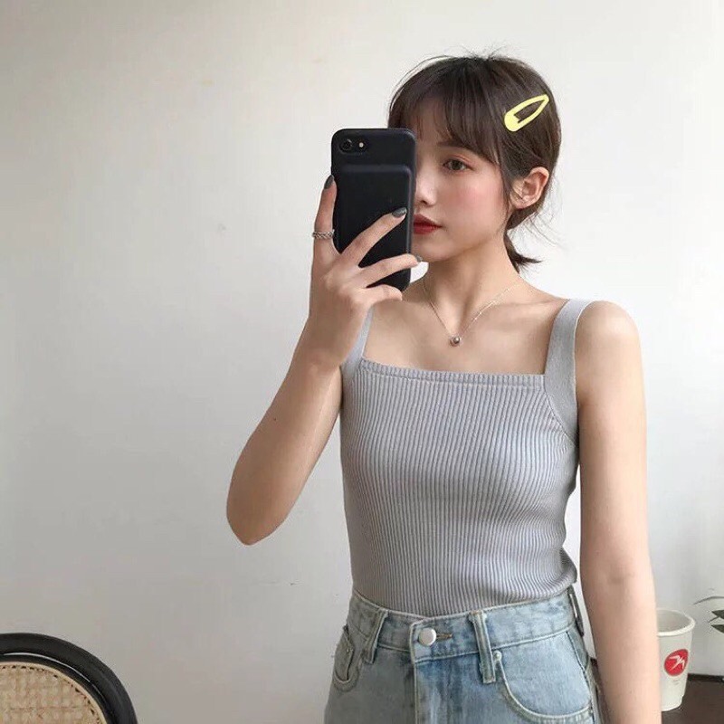 [Ảnh thật] Áo len hai dây bản to chất siêu đẹp | BigBuy360 - bigbuy360.vn