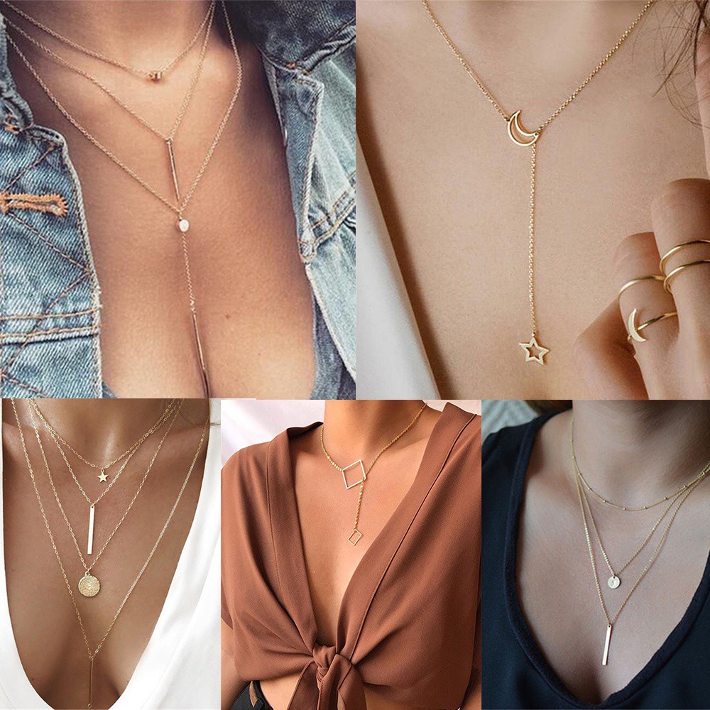 Vòng cổ nhiều lớp tùy chọn kiểu dáng thời trang cao cấp cho nữ