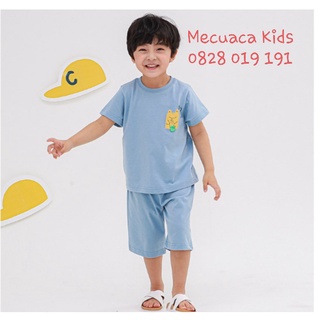 Bộ hè cộc tay xanh ếch ngực cho bé trai xuất Hàn dư xịn