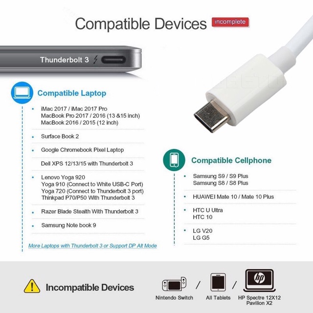 Cáp Chuyển Đổi Từ Cổng Type C sang VGA USB 3.1