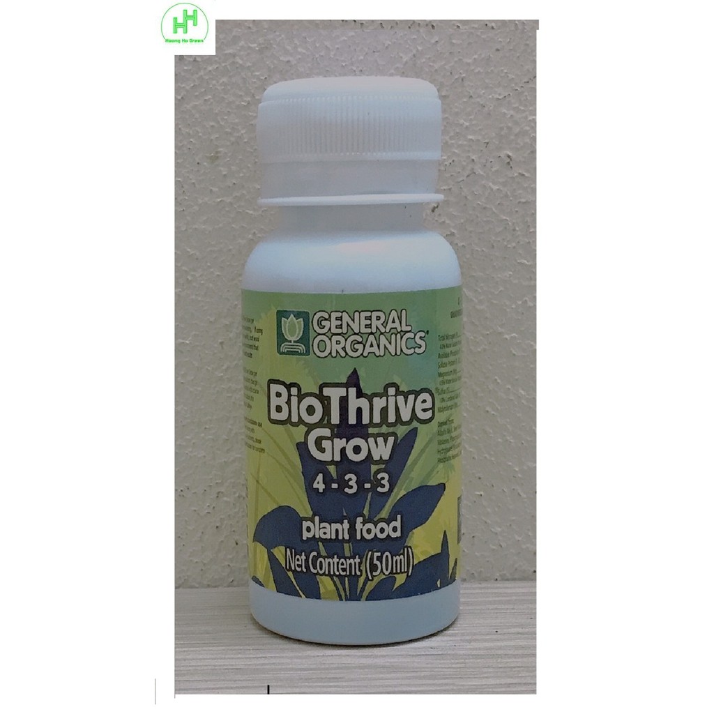 Bio Thrive Grow 4-3-3, Thể Tích: 50ml cho vi khuẩn sống hòa hợp với cây, cung cấp dinh dưỡng thiết yếu tạo ra sự phát tr