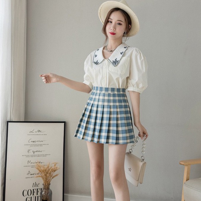 Chân váy Tennis Caro Lưng Cao Màu Xanh Hàng Loại 2 Freeship,Chân Váy Chữ A Kẻ Caro Xanh Thể Thao Xếp Ly Mới Nhất 2021 | BigBuy360 - bigbuy360.vn