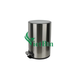 Thùng rác inox đạp chân cao cấp 5 lit giá rẻ  – Chống vân tay phủ nano