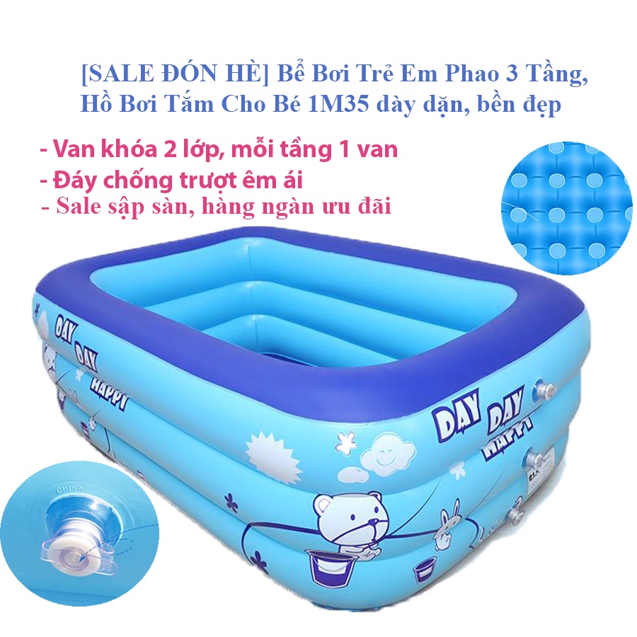 [HC MART SG] Bể phao bơi hình tròn 3 tầng cao cấp {SIÊU SALE}