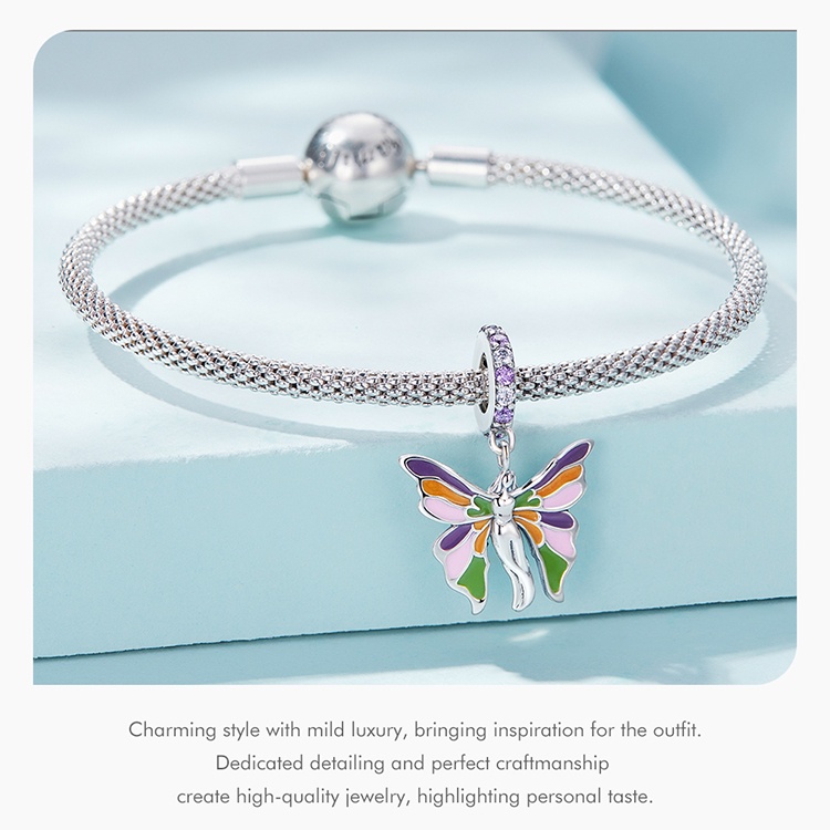 Mặt vòng cổ Bamoer bạc 925 hình thiên thần