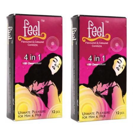 [Combo] 2 hộp 20c bao cao su KÉO DÀI THỜI GIAN QUAN HỆ 4 IN 1 FEEL BCSF002