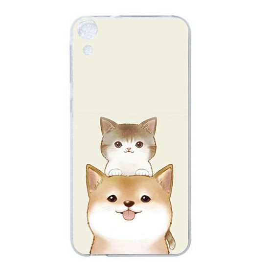 Ốp lưng silicone in hình chó mèo đáng yêu cho HTC Desire 526 530 630 650 626 820 825 828 830 10 Pro EVO