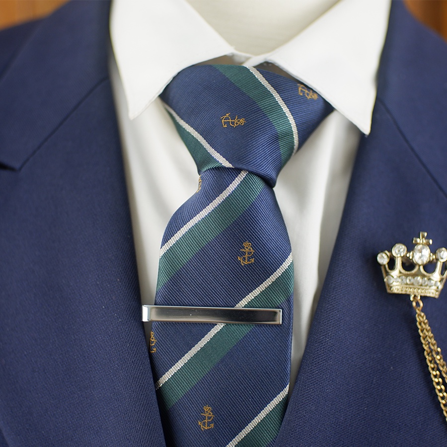 Cà Vạt Poly Silk 7cm - Anchor Blue