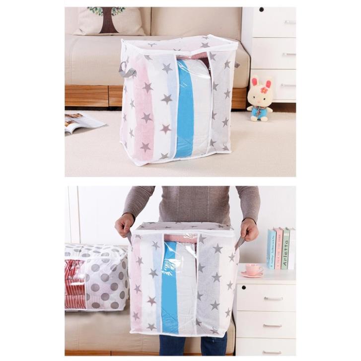 Túi Đựng Quần Áo, Chăn Màn Size Lớn Loại 1, Túi Đựng Đồ Dáng Ngang, Có Quai Xách Và Khóa Kéo Tiện Dụng Gia Đình