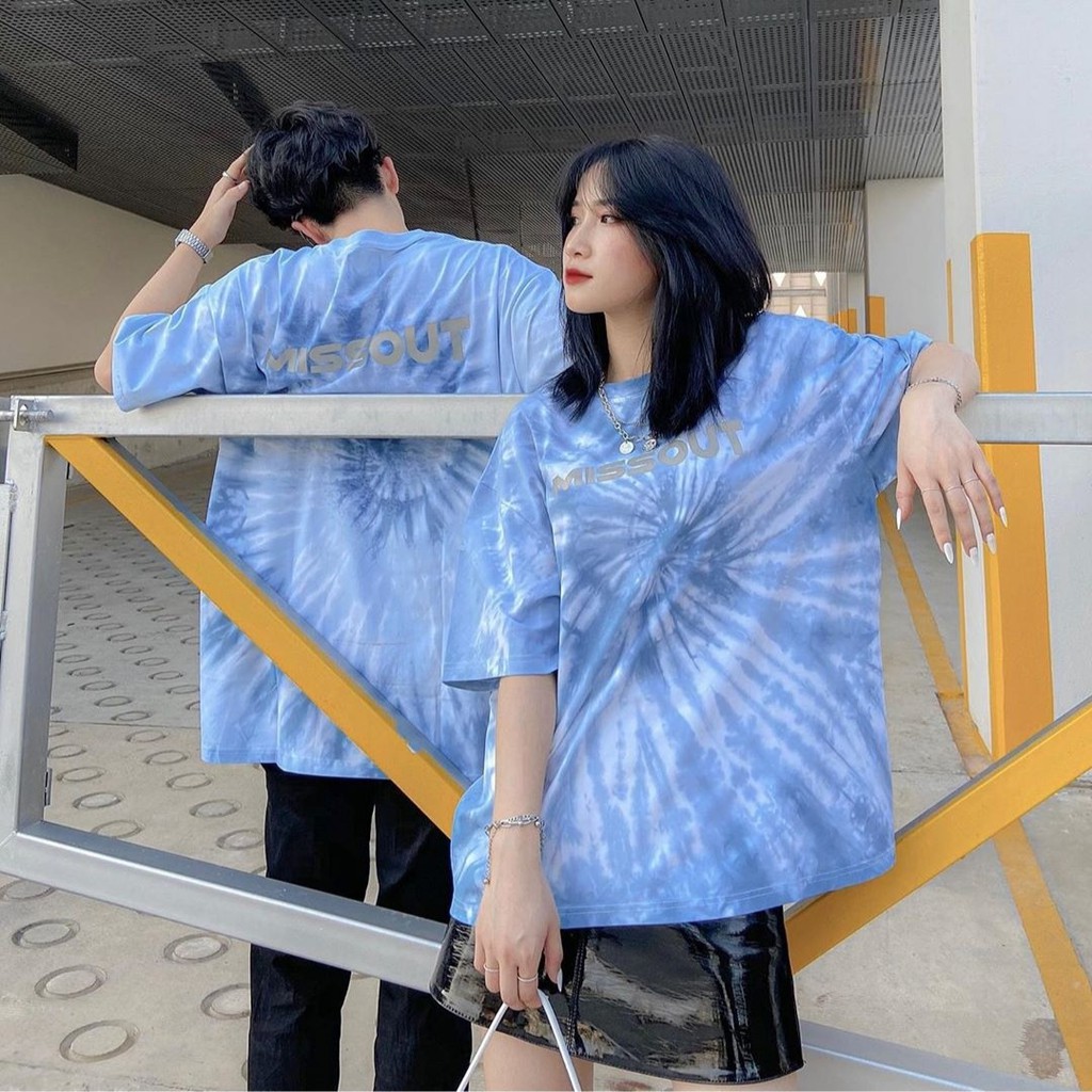 Áo Thun Unisex MISSOUT phản quang tiedye loang màu + Ảnh thật