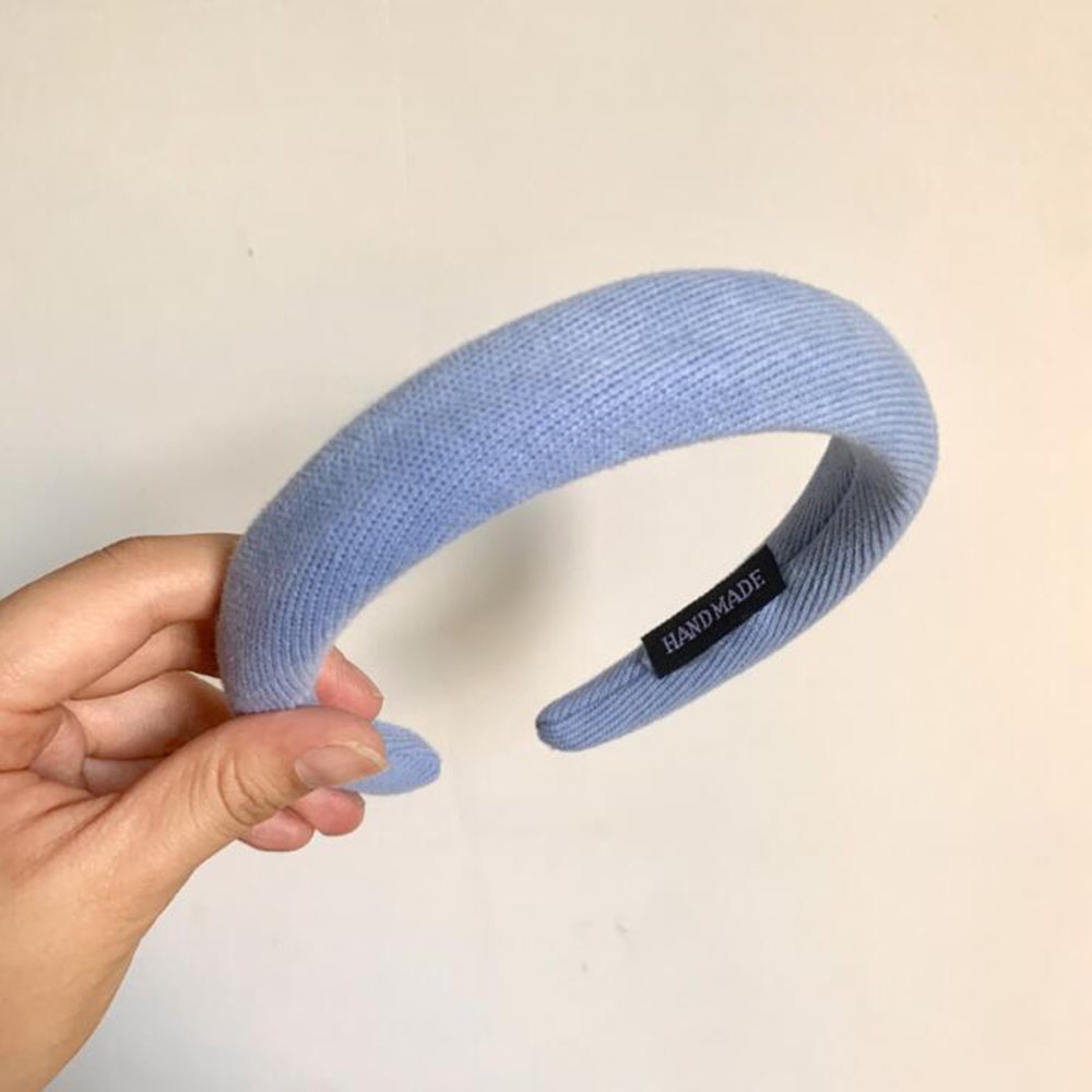 Băng đô cotton xốp dày bản rộng họa tiết kẻ sọc màu sắc ngọt ngào