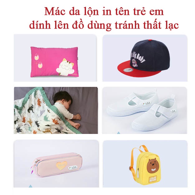 Bộ sticker ủi áo 12 miếng hình Động Vật - In theo tên bé - An toàn và dễ sử dụng - Minh in
