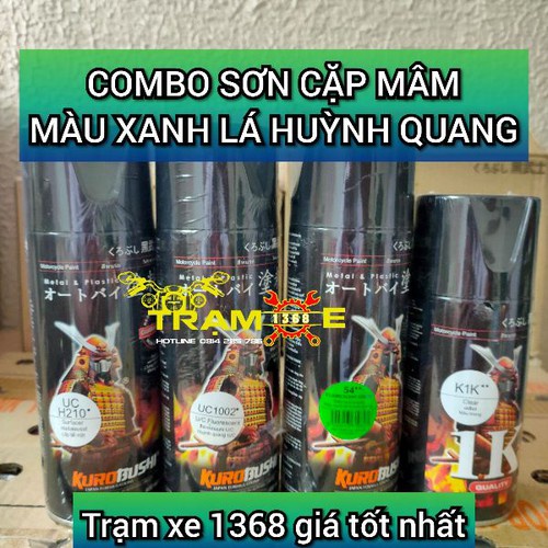 SƠN SAMURAI COMBO SƠN MÂM MÀU XANH LÁ HUỲNH QUANG GỒM 4C - UCH210-UC1002-54-K1K