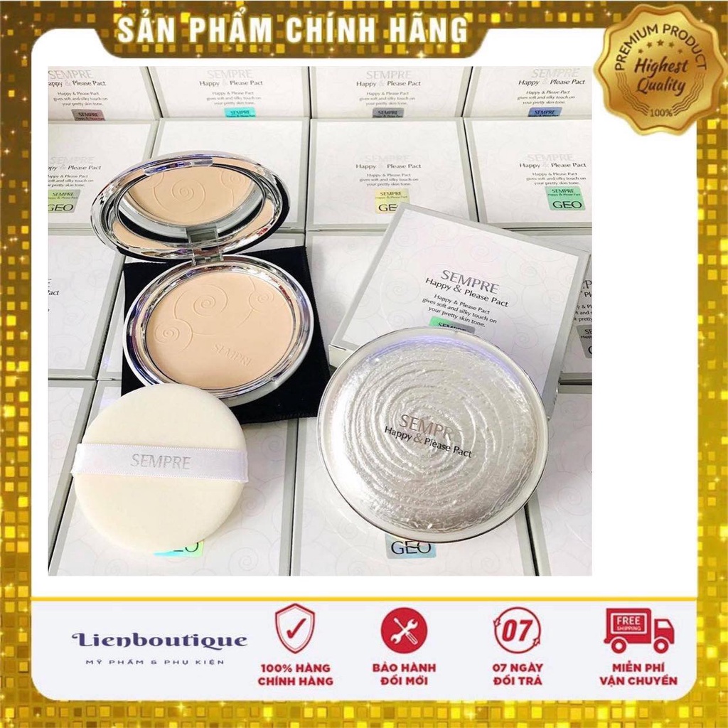 [SIÊU SALE] Phấn Phủ Geo trắng Sempre Happy &amp; Please Pact siêu mịn [(22g)AUTH]