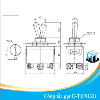 Công tắc gạt E-TEN1321 loại 6 chân (2 kênh)15A/250VAC