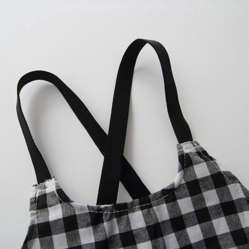 Đầm 2 dây sọc caro thiết kế dễ thương cho bé gái