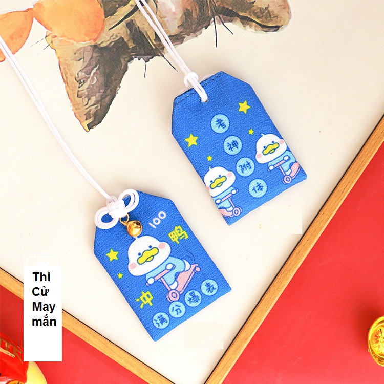 Túi Phước May Mắn Omamori Bọc Vỏ Silicon tặng Đá Ngũ Sắc Mẫu Vịt  2022