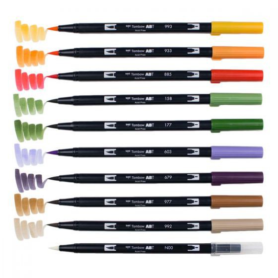 Bộ 10 Cây Bút Cọ 2 Đầu Tombow Pastel 56187