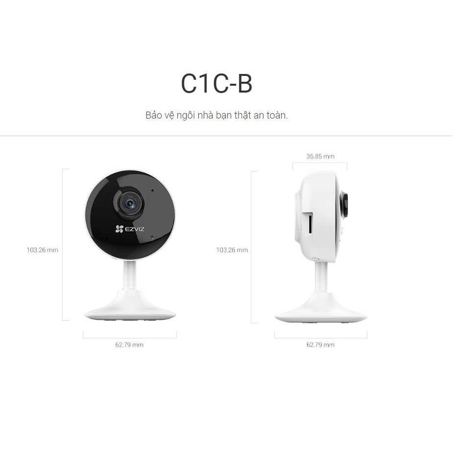 Camera WIFI Ezviz C1C B,1080P Đàm thoại 2 chiều ,Tích hợp míc thu âm thanh, Hình ảnh FHD - BẢO HÀNH 24 Tháng | BigBuy360 - bigbuy360.vn