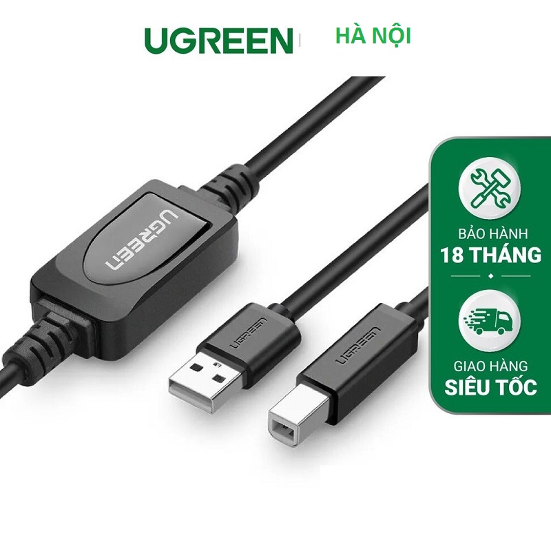 Cáp USB Máy In Dài 15M UGreen US122 Chính Hãng – Chipset cao cấp