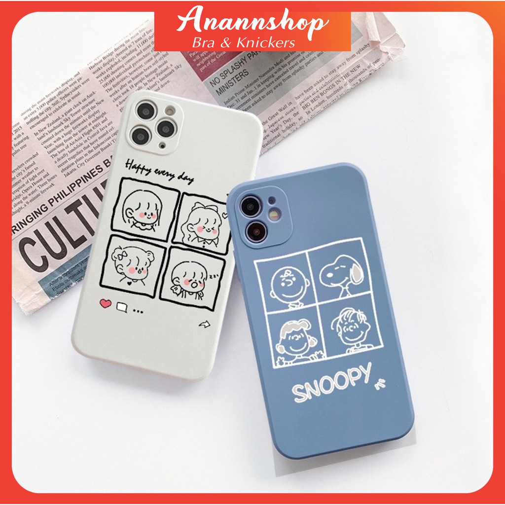 Ốp Lưng Iphone Hình Dễ Thương cạnh vuông TPU 7plus/8/8plus/x/xs/11/11pro/11promax/12/12pro/12promax/plus/promax