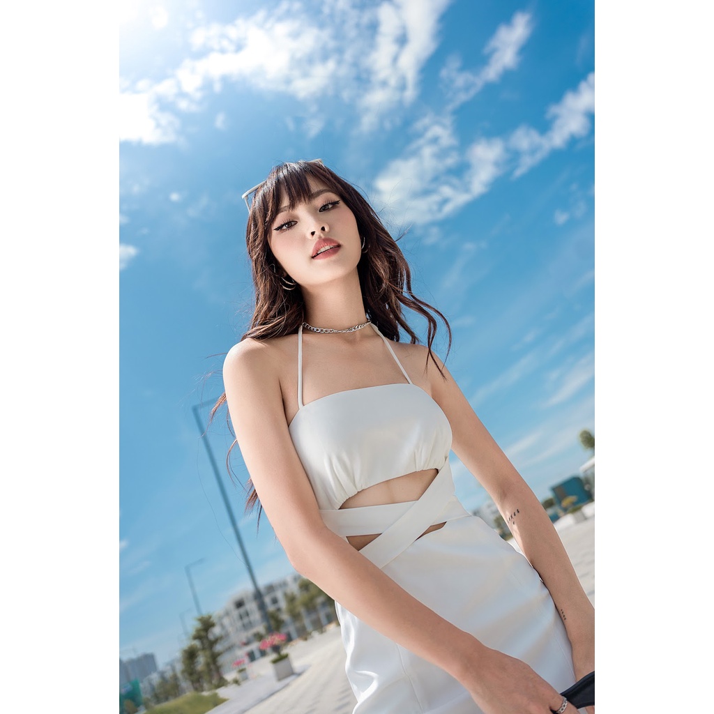 Váy Mini Cúp Xếp Cutout Đan Dây Chữ X The Good/ Aurea Dress