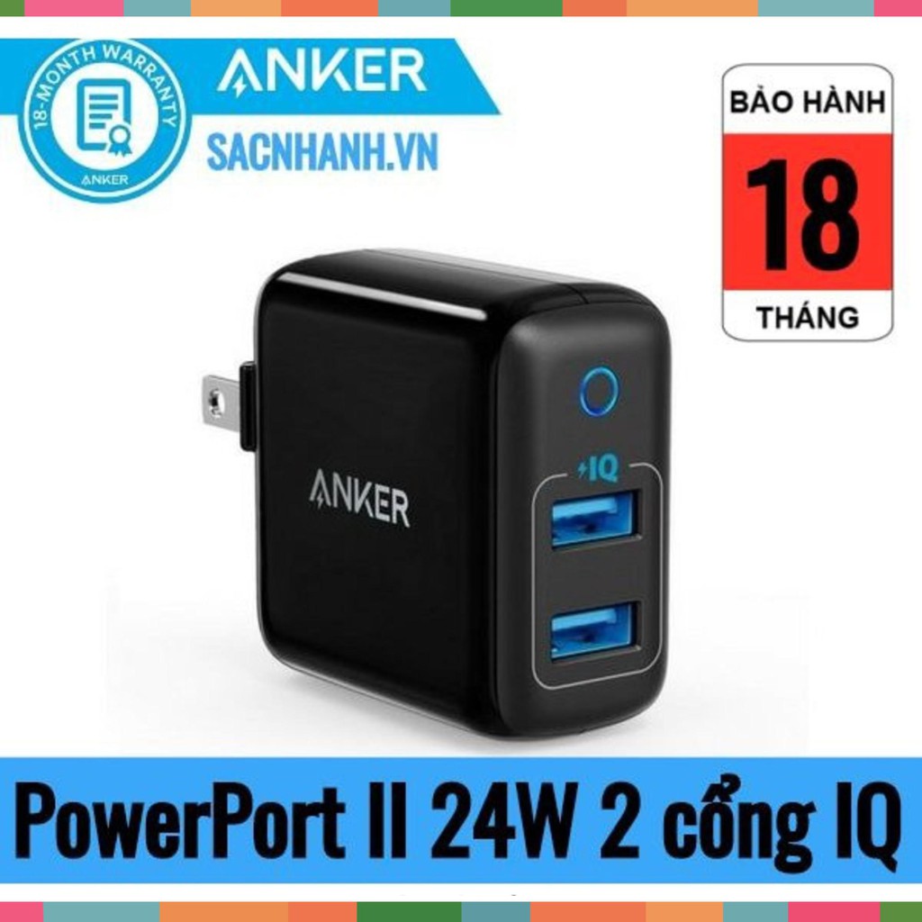 Sạc Anker 2 Cổng PowerPort II, 24w - A2027 _AK