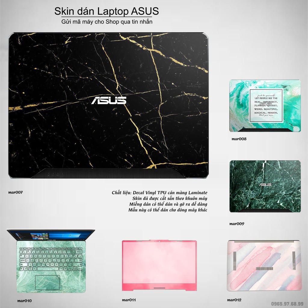 Skin dán Laptop Asus in hình vân Marble nhiều mẫu 2 (inbox mã máy cho Shop)