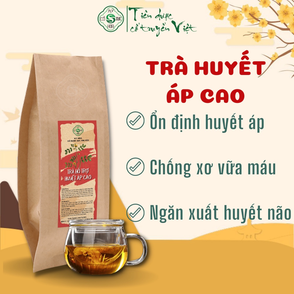 Trà hỗ trợ cho người cao huyết áp đông y gia truyền Cổ dược kỳ hoa- an thần ngủ ngon, hạ cholesterol