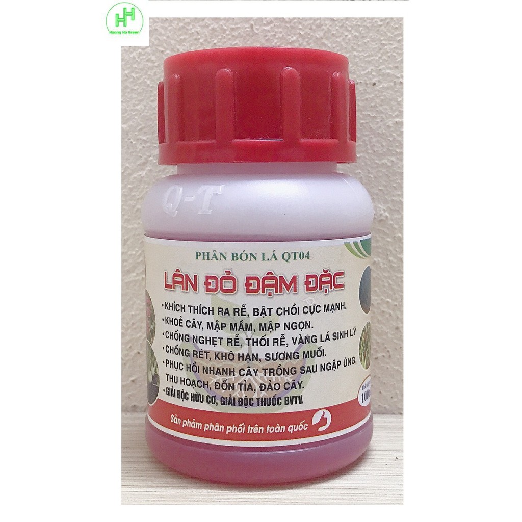 1 Lọ Phân Bón Lá QT04 Lân Đỏ Đậm Đăc, Kích Thích Ra Rễ, Bật Chồi Cực Mạnh, Giải Độc Hữu Cơ, Giải Độc Thuốc BVTV, 100ml