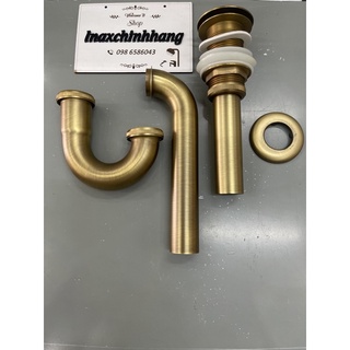 Bộ xả lavabo rửa mặt đồng, xi phông xả đồng hàng đẹp cao cấp