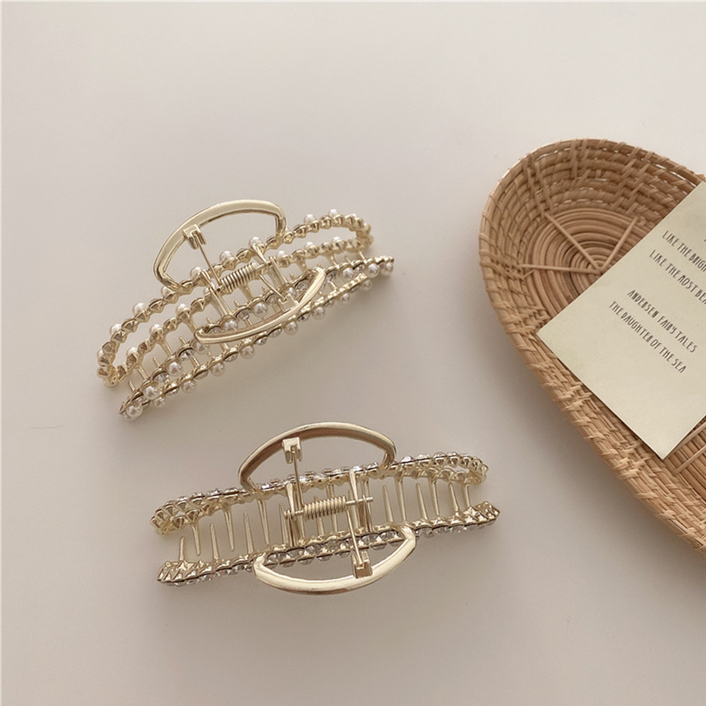 Kẹp Tóc Càng Cua Đính Ngọc Trai Thời Trang Cho Nữ