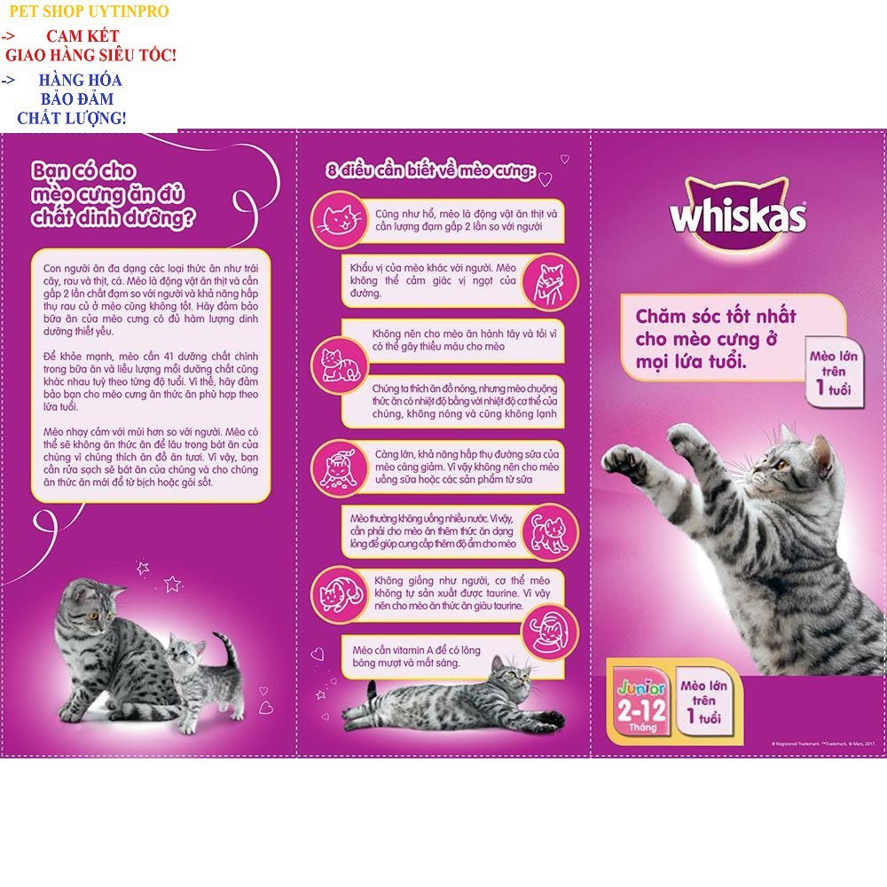 PATE XỐT CHO MÈO CON Whiskas Vị cá thu With Mackerel Gói 80g Bổ sung dinh dưỡng Xuất xứ Thái Lan