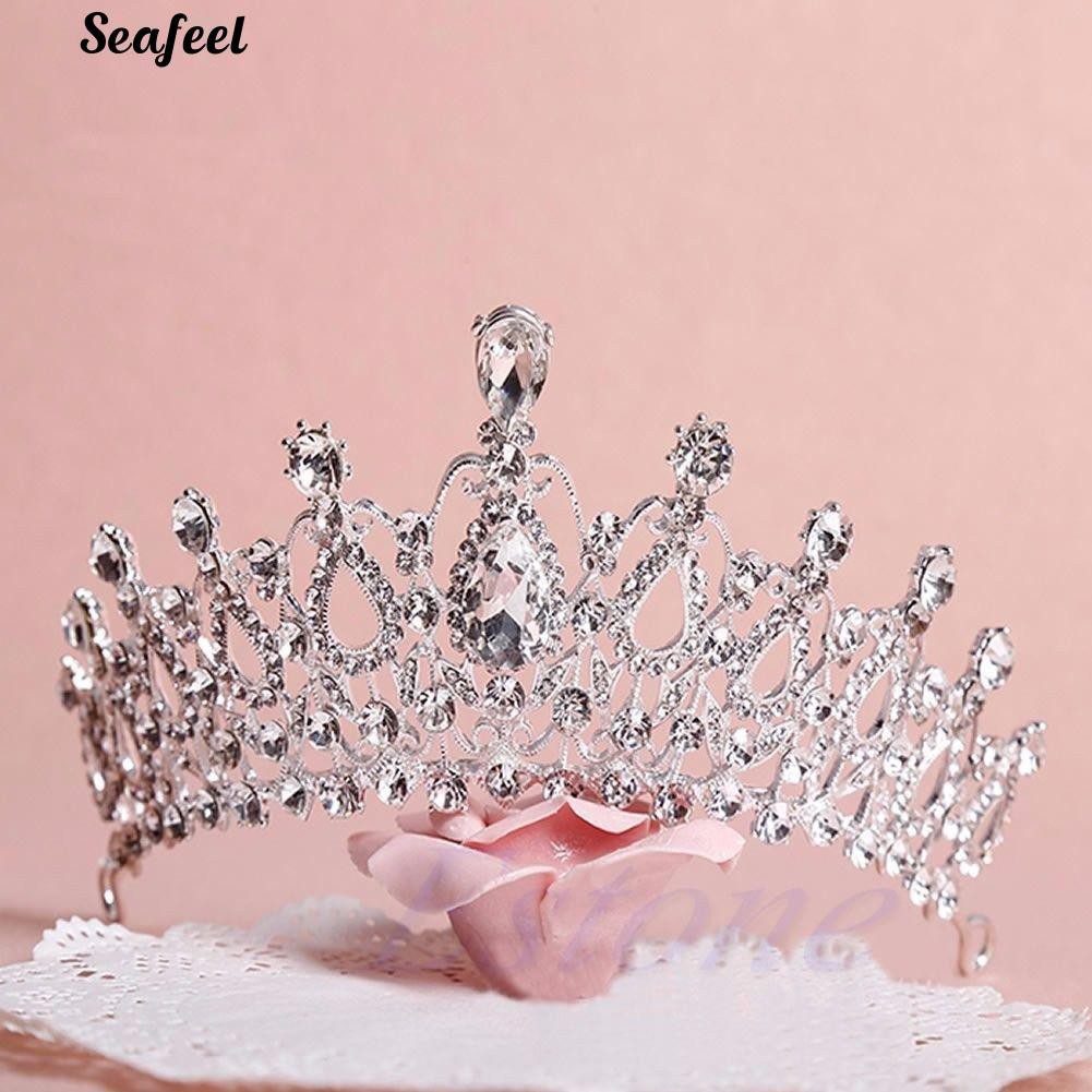 Cài tóc vương miện đính đá lấp lánh thanh lịch cho nữ