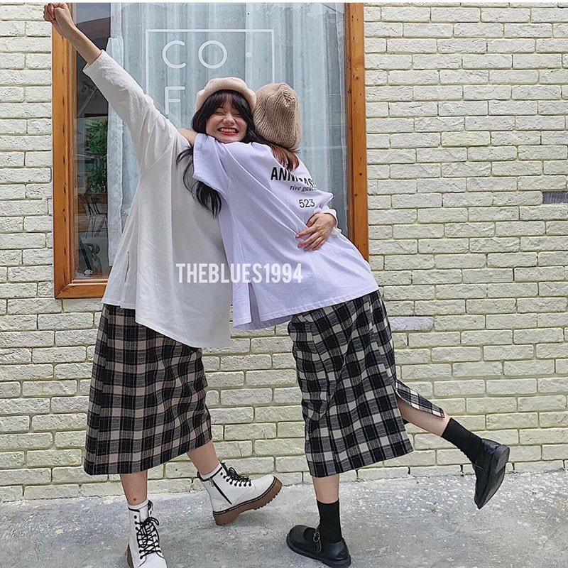 Chân Váy Dạ Midi Caro, Chun Eo Co Dãn Hàng Loại 1 M967 | BigBuy360 - bigbuy360.vn