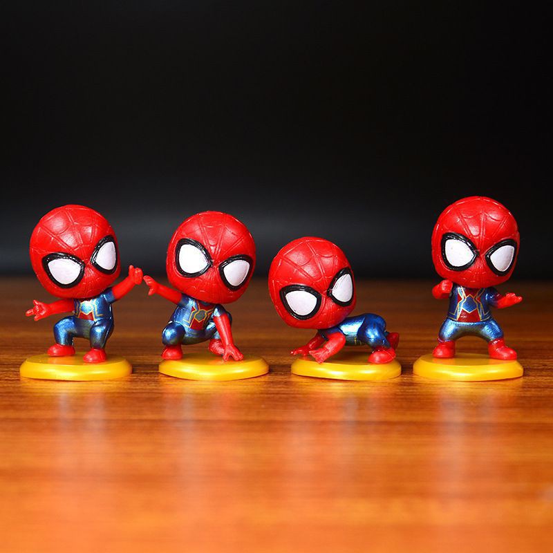 Người Nhện Spider Man Chibi nhựa nặng trang trí bánh kem, phụ kiện sinh nhật, đồ trang trí bánh kem sinh nhật