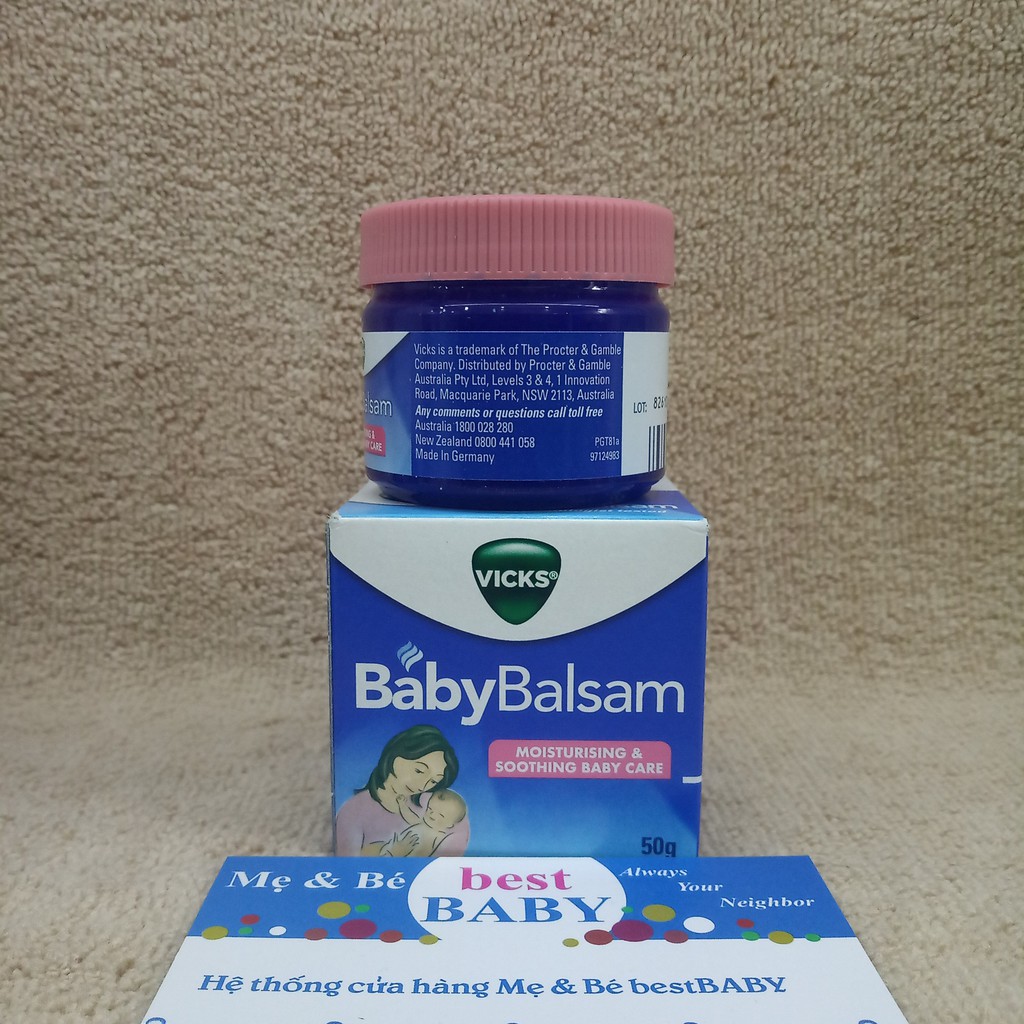 ✅Dầu Bôi Giữ Ấm Giảm Ho Cho Trẻ Vicks Baby Balsam Úc [NỘI ĐỊA] hộp 50g