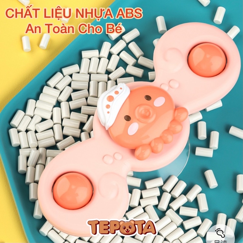 Đồ Chơi Con Quay Spinner Có Cốc Hút Dính Tường Cho Bé Dễ Thương Chất Liệu Nhựa ABS An Toàn Loại 2-3-4 Cánh CQ01