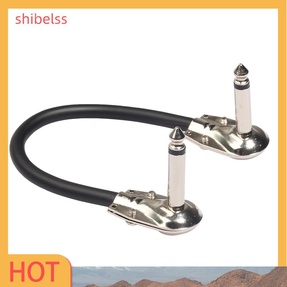 （ʚshibelss）Right Angle 15cm 6.35mm Male to Male Guitar Patch Cable for Effect Pedals