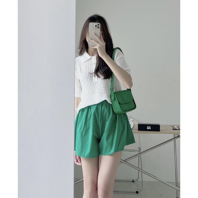 [NEW]ÁO LEN POLO ĐỤC LỖ CỘC TAY HÀNG QUẢNG CHÂU