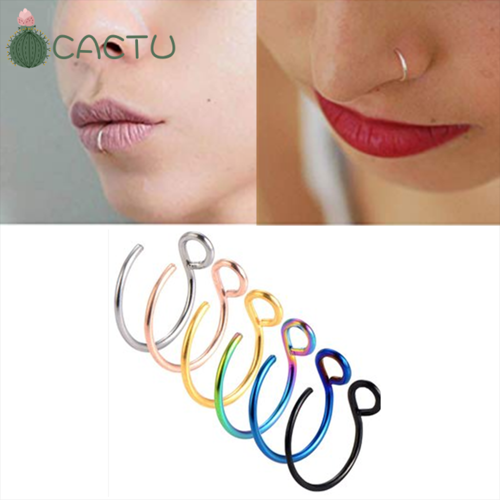 1 Khuyên Mũi Giả Bằng Thép Không Gỉ Nhiều Màu Sắc Thời Trang Dành Cho Nữ