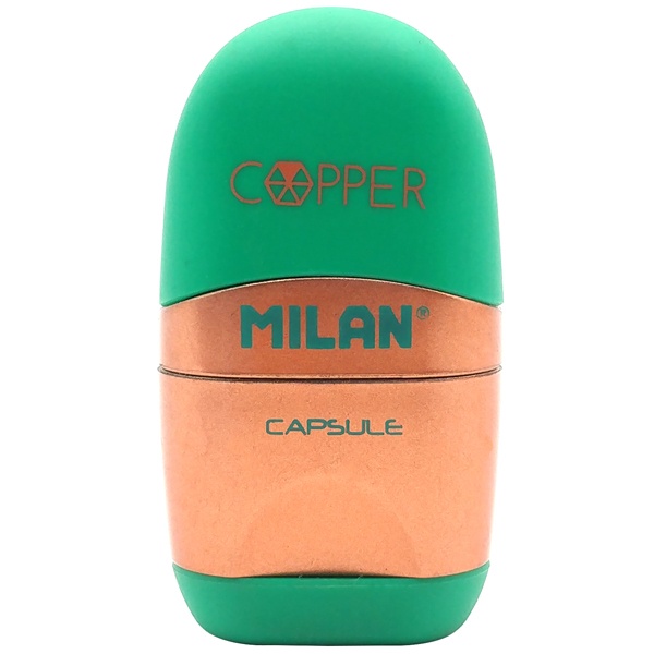 Gôm Kèm Chuốt Chì - Milan Capsule Silver Sharpener + Eraser - Màu Xanh Lá