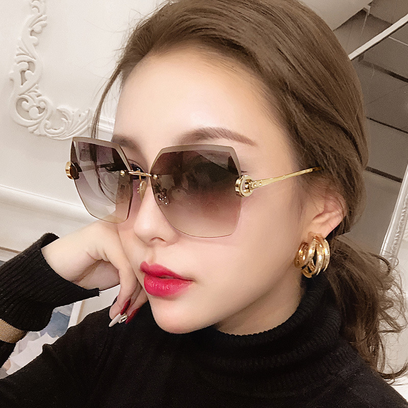(AIMURUSI) COD Kính Mát Không Gọng Phong Cách Vintage Thời Trang Hàn Quốc Cho Nữ