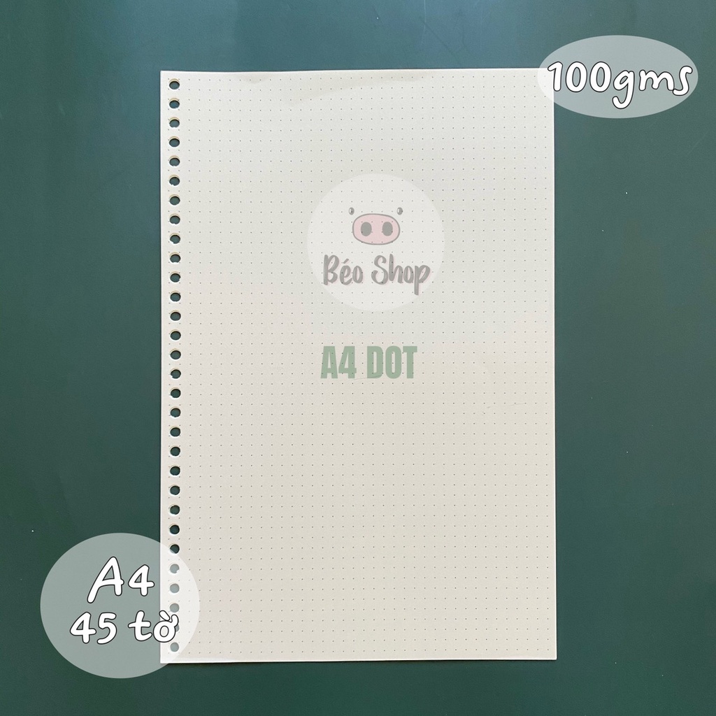 Ruột sổ còng giấy Refill size A4 A5 B5 30 20 26 lỗ Béo shop làm sổ planner bullet journal